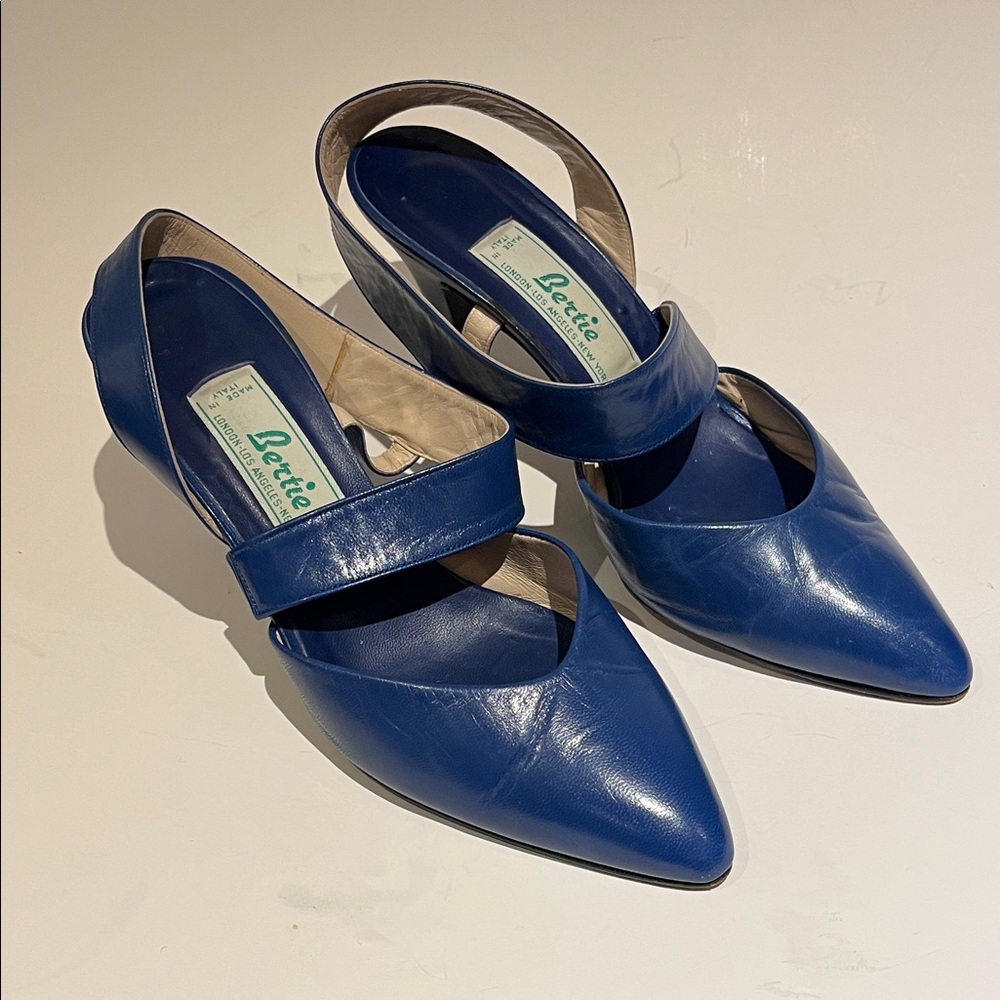 Bertie Blue Leather heels